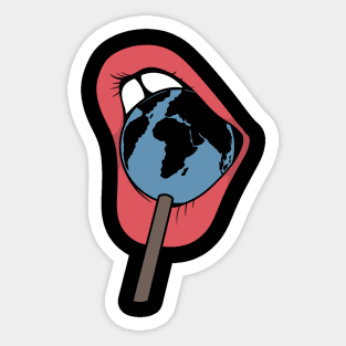 Lips and world Sticker